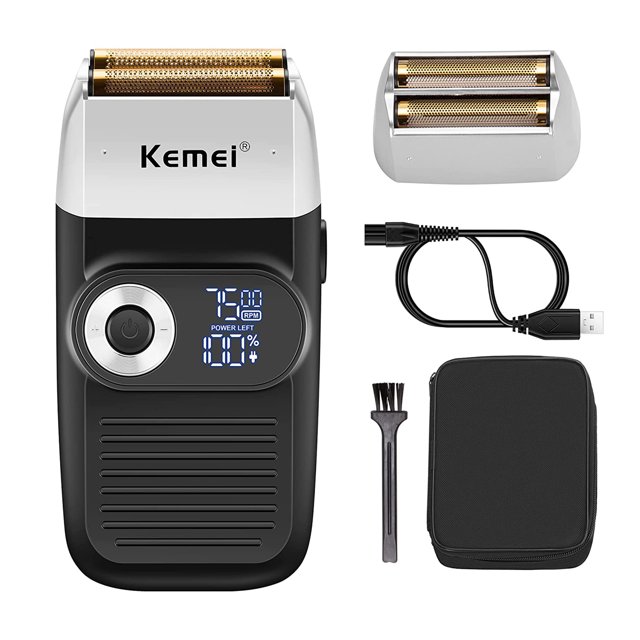 KEMEI Rasoir Alternatif à Double Lame pour Hommes avec Écran LCD, KM-2026