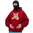 thumbnail image 3 of Quealent Pet Care Hoodie Fleece Petcare Hoodie Pet Carrier Hoodies Kangaroo Pouch Hoodies with Dog Cat Pouch For Women Red for Size XL, 3 of 6