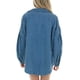 thumbnail image 4 of Womens casual chaqueta puff manga suave piel amigable transpirable color puro puff manga chaqueta para mujeres al aire libre interior azul S, 4 of 6