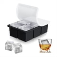 thumbnail image 2 of Dos Moldes para Hielo, Bandeja de Hielo Cuadrada Reutilizable con Tapa, Adecuada para Moldes de Hielo Cuadrados Grandes para Whisky, Cócteles y Bebidas, 2 of 5