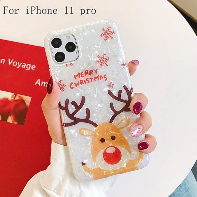 Pearl Marble Christmas Case,Glitter Soft TPU Shell Pattern 3D Cute Cartoon Snowman Bear Santa/Elk Flexible Festival Gift Phone Case For,iPhone13/13Mini/13Pro/13ProMax ,iPhone12/12Mini/12Pro/12ProMax,