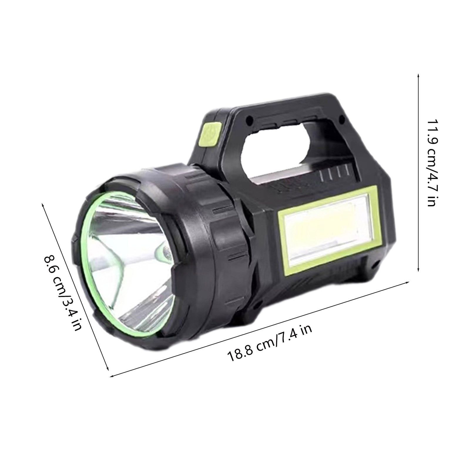 Pklyzj LED Searchlight LED Lantern,Solar Rechargeable Super Bright 10000LM Handheld LED Flashlight , Multifunctional LED Camping Lamp Work Lights,7 Light Modes,IPX4 Waterproof, for Emergency
