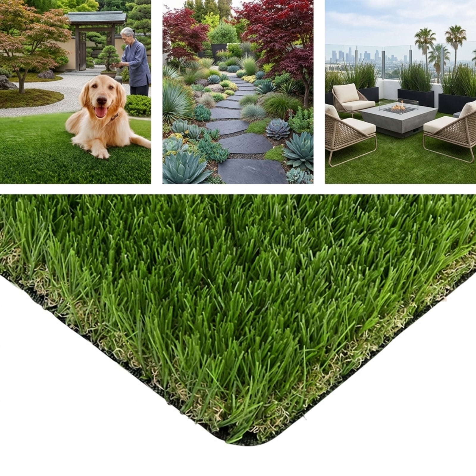 Vebreda Indoor Outdoor Synthetic Turf Mat with Drainage Holes-XL | Weather-Resistant Outdoor Garden Decor