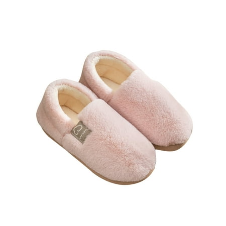

UKAP Unisex Plush Slipper Fluffy Winter Warm Slippers Faux Fur House Shoes Breathable Home Shoe Bedroom Slip On Casual Pink 7-7.5