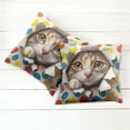 thumbnail image 5 of Ambesonne Cat Throw Pillow Cover Pack of 2, Mischief Kitty Peaking Dots, 2 Pcs-24" x 24", Multicolor, 5 of 5