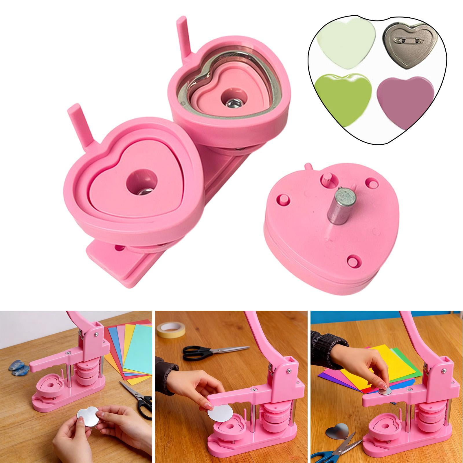 FVDPWYE ABS Plastic Badge Maker Die Mold Kit for Button Badge Press Machine and Creative Pink