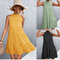 thumbnail image 6 of Womens Summer Dress Sleeveless Halter Neck Flowy Mini Sundress Casual Babydoll Spring Beach Vacation Clothes, 6 of 6