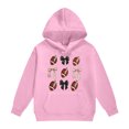 thumbnail image 5 of YDFCWXW Girl's Football Sweatshirt Graphic Hoodies Pullover Football Season Long Sleeve Tops with Pockets (Pink, 3-4 Years), 5 of 5