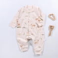 thumbnail image 2 of CAUYDY Baby Girls Sleepers Newborn Clothes 3 6 9 Months 1T 2T Fall Winter Preemie Long Sleeve Romper Infant Girl Comfy Pajamas Toddler Loungewear Sizes 18-24 Months,Brown, 2 of 5