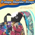 thumbnail image 5 of 17 Inch Lightweight Backpack,PVC Waterproof Oxford Fabric, Ergonomically Designed, with Large Capacity, Floral Flowers Print, 5 of 5