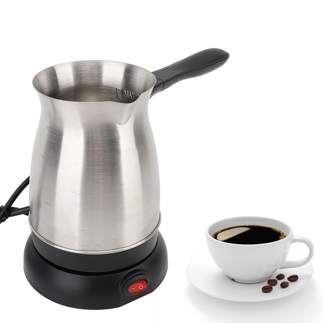 Electric Coffee Pot, Multifunction One Click Operation Turkish Electric Coffee Maker Ergonomic Handle 600ml Large Capacity for Home