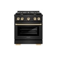 thumbnail image 2 of ZLINE Autograph Edition 30 in. 4.2 cu. ft. Paramount Gas Range with 4 Burner Cooktop and Convection Gas Oven in Black Stainless Steel and Polished Gold Accents (SGRBZ-30-G), 2 of 2
