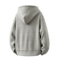 thumbnail image 3 of SGFCWSX Mens Striped Full Zip Hooded Jacket Casual Fleece Zip Up Hoodie with Kangaroo Pockets Gray Size XL, 3 of 3