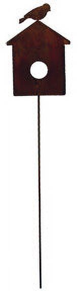 Village Wrought Iron RGS-99 Bird House Rusted Stake - image 3 of 4