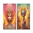 thumbnail image 2 of Designart "Dreamy Pastels Glorious Goddess II" Fashion Woman Wall Art Set Of 2 - Glam Pink Gallery Set For Office Decor, 2 of 6