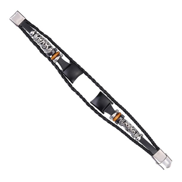 Bearachild Para Honor band 4 correa de cuero oximetría Pulseras de repuesto Correa de muñeca de moda Relojes inteligentes negro