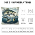 thumbnail image 5 of Orinice  Fishing Throw Pillow Cushion Cover, Largemouth Sea Bass Catching a Bite in Water Spray Motion Splashing Wild Image, Decorative Square Accent Pillow Case,  White, 5 of 5