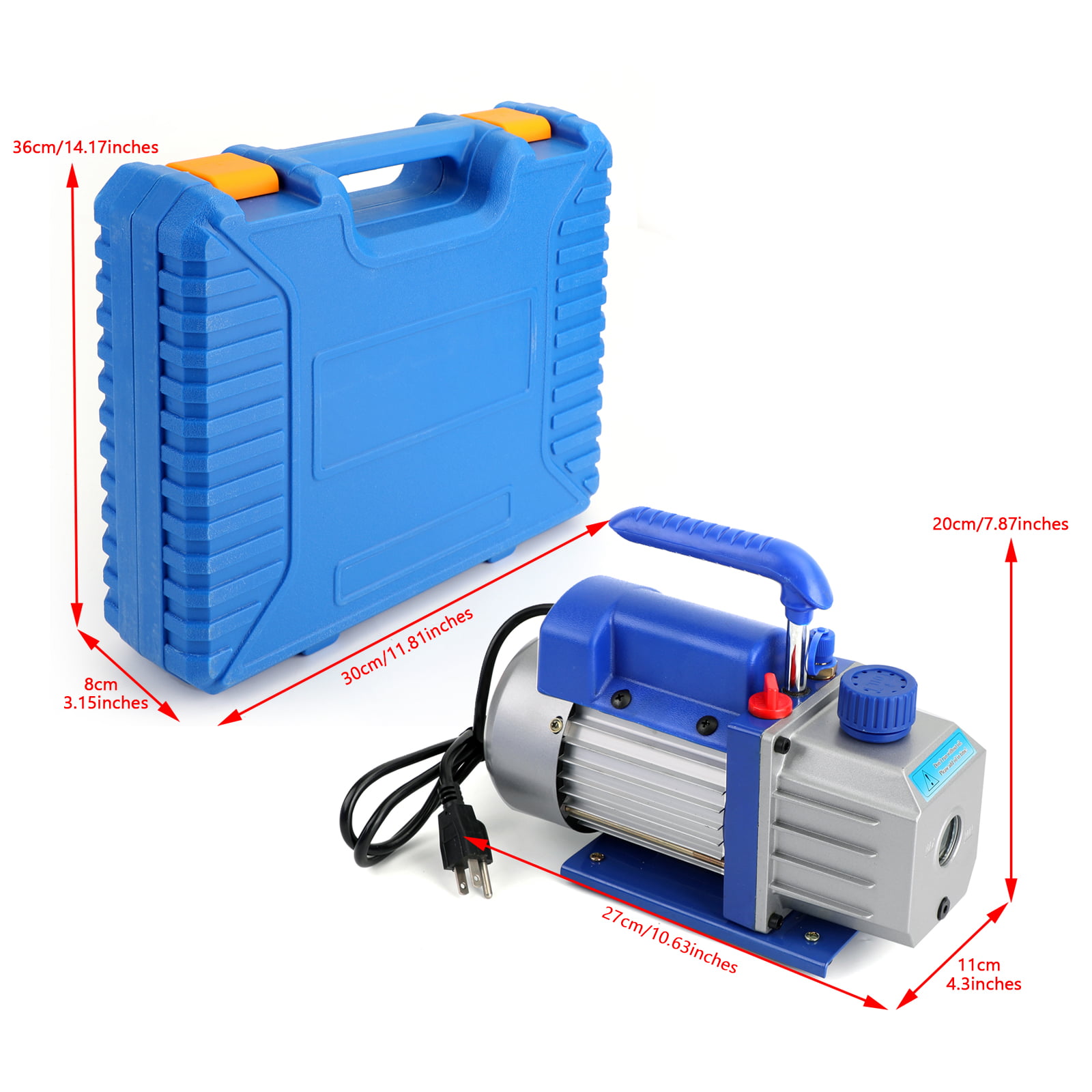 3,5CFM 1/4hp Air Vacuum Pump HVAC Refrigeration AC Manifold Gauge Set R134a Kit 