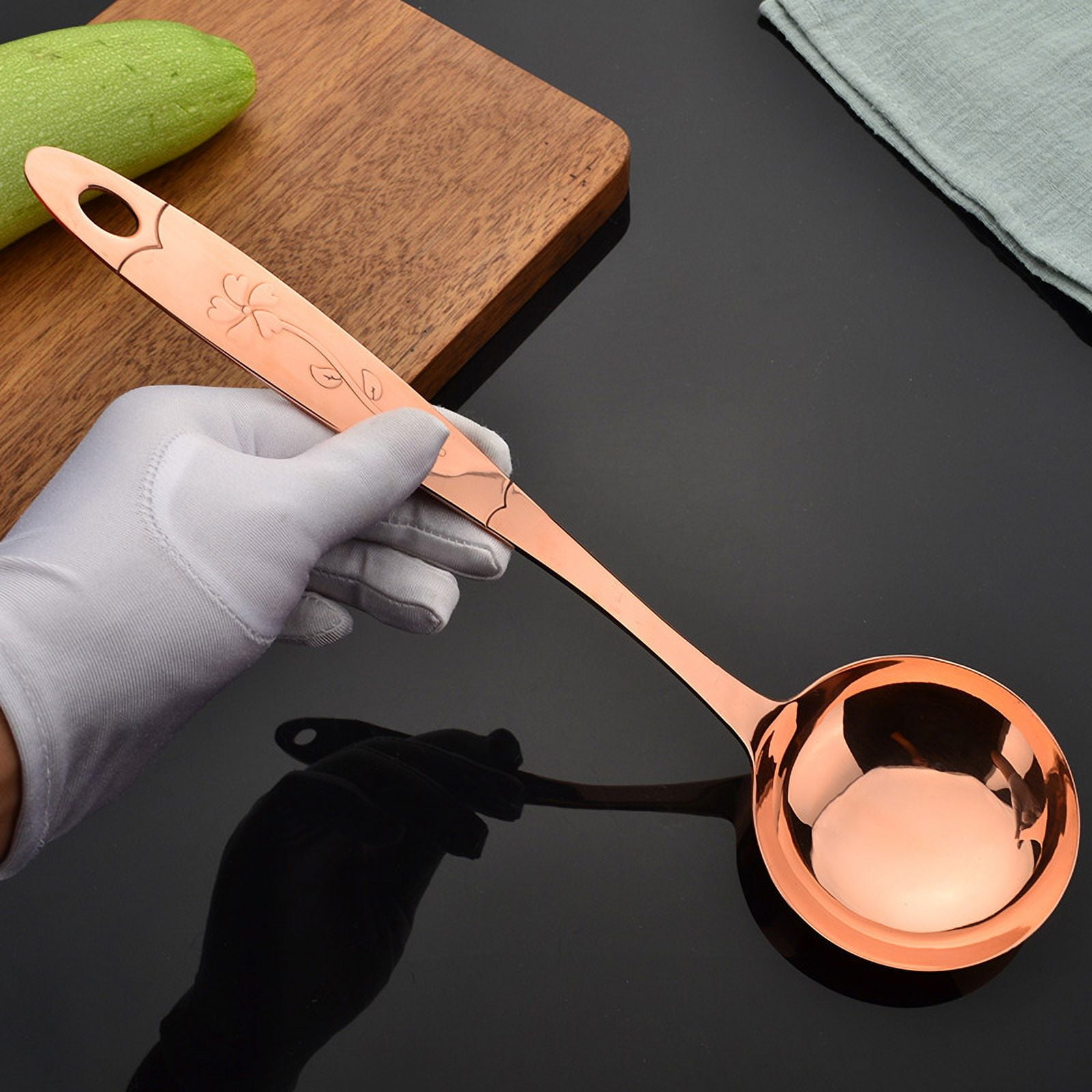 Wollet 99.9% Pure Copper Soup Spoon Shovel , Frying Shovel, Leaking Spoon, Stir Frying Vegetable Shovel, Solid Copper Kitchen Utensils Set, Complete Set of  Cookware
