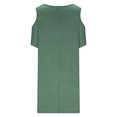 thumbnail image 4 of Yuyuzo Robes pour Femmes Grande Taille Épaules Dénudées Manches Courtes Col Rond Mini Robe T-Shirt Décontractée avec Poches, 4 of 5