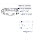 thumbnail image 3 of Vir Jewels 1.50 CTTW Princess Diamond Wedding Band with Milgrain 14K White Gold Size 10 Female Adult, 3 of 7