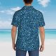 thumbnail image 4 of Fotbe Blue Glitter Camisa Hawaiana para Hombre Unisex – Camisa Casual de Verano con Botones de Manga Corta de Algodón y Lino,XX-Large, 4 of 7