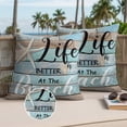 thumbnail image 3 of Turquoise Beach Outdoor Pillow Covers 26x26 Set of 2,Waterproof Patio Throw Pillowcase Protectors,Coastal Starfish Retro Wooden Plank Decorative Pillow Shams Cushion Covers for Seat Bed Couch Sofa, 3 of 8