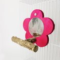 thumbnail image 3 of Bird Mirror with Perch Parrot Stand Wooden Stick Flower Shape Toys Bird Cage Accessories Pet Supplies, 3 of 8