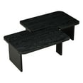 thumbnail image 5 of Modular L-Shaped Nesting Coffee Table Set of 2 , 2 in 1 Minimalist Coffee Table Set with Rounded Edges and 4 Wooden legs for Living Room, Bedroom, Office, Black, 5 of 9