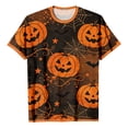 thumbnail image 4 of Halloween Shirts for Men Halloween Pumpkin Graphic Tees Mens Short Sleeve Crewneck Funny Halloween Holiday Costumes Tops, 4 of 5