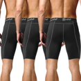thumbnail image 2 of Runhit Pantalones cortos de compresión para hombre (paquete de 3) pantalones cortos de yoga de spandex de compresión ropa interior (negro gris 3XL), 2 of 5