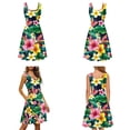 thumbnail image 4 of Jiueut Tropical Hibiscus Plumeria Monstera Palm Leaves Pattern Couple Matching Outfit Men's Button Down Shirt, Women's Sleeveless Sundress Beach Vacation Cruise Luau Family Matching Set, 2XL, 4 of 5