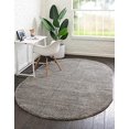thumbnail image 2 of Unique Loom Solo Solid Plush Kids Modern Rug 5' x 8' Oval Gray, 2 of 4