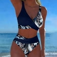thumbnail image 2 of Floral Print Tankini Swimsuit Two Piece Beachwear With High Waist Bottoms And Adjustable, 2 of 4