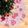 thumbnail image 5 of FMSHPON Valentine's Day Pink Love Hearts Xmas Christmas Tree Skirt Stand Mat for Holiday Party Decoration Indoor Outdoor 48 inches, 5 of 6