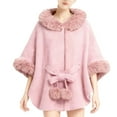 thumbnail image 2 of Women's Imitation Mink Coat Under $5! Kadlawus Women's Thick Warm Solid Color Imitation Mink Coat, Mid-length Loose Cape Cardigan for Winter Fall Season, Cozy Soft Sweater for Cold Weather, 2 of 5