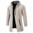 thumbnail image 5 of TFEOQRY Men's Hooded Casual Jackets Outwear Long Sleeve Hooded Overcoat White, 5 of 6