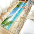 thumbnail image 3 of Beach Bathroom Rug Mat, Beach Starfish Bathroom Rugs Set, Tropical Paradise Beach Blue Sky Palm Tree Non-Slip Bath Carpet Summer Tropical Beach Seaside Island Blue Sea Tub and Shower Mat(19"X31"), 3 of 5