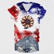 thumbnail image 2 of Camiseta de Manga Corta con Cuello en V Impresa para el Día Del Independiente, Camisetas con Cuello en V para las Mujeres, 2 of 4