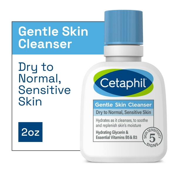 Cetaphil Face Wash, Hydrating Gentle Skin Cleanser for Dry to Normal Sensitive Skin, 2 oz