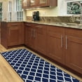 thumbnail image 2 of Ottomanson Non-Slip Hallway Runner Rug 2'2" x 6' Perfect for High Traffic Areas, Navy Trellis, 2 of 12