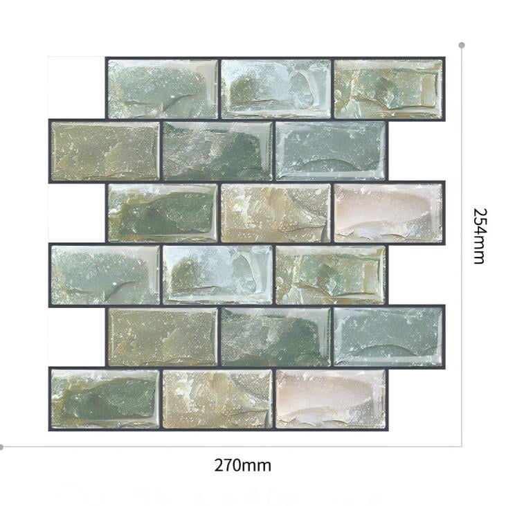 DEWOO 10 Sheets Peel and Stick Tile Backsplash for Kitchen Wall Tile, Self Adhesive Brick Backsplash Subway Tiles Backsplash, Stick on Tiles Kitchen Backsplash(Retro Green,10.6"x10")