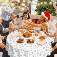 thumbnail image 2 of Christmas Table Cloth Round 60 Inch, Waterproof White Silver Snowflake Tablecloth, Washable Metallic Xmas Table Cover Spillproof Winter Table Cloths Cover for Holiday Christmas Decorations, 2 of 6