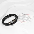 thumbnail image 6 of To My Son Braided Leather Bracelet 'I Will Always Be with You' Mens Double Rows Personalized Magnetic Closure Bracelets Handmade Cowhide Woven Bracelet, 6 of 8