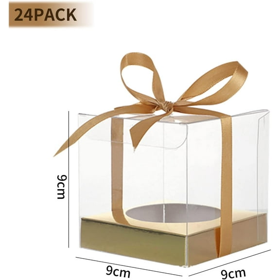 LOLIPPYY 24-Pack Clear Mini Cupcake Storage Boxes with Lids and Inserts, Individual Dessert and Muffin Containers for Party Favors