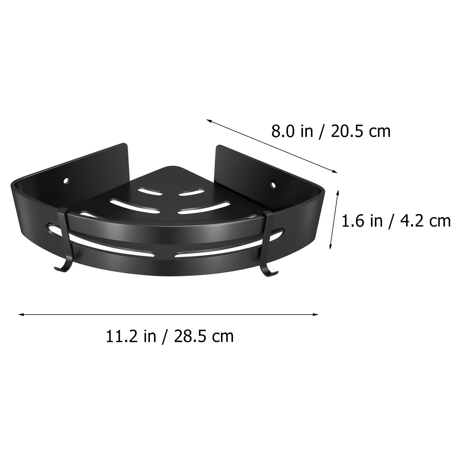 EXHUMKY 2-Pack Black Metal Corner Wall Shelves, Space-Saving Bathroom and Shower Storage Organizer for Home