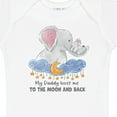 thumbnail image 4 of Inktastic My Daddy Loves Me to the Moon and Back Elephant Family Boys or Girls Baby Bodysuit, 4 of 5