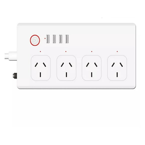 Smart Power Strip Surge Protector 4 AC Socket USB 1.5m Extension Cord Remote Control