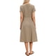 thumbnail image 3 of Vestido Casual de Verano Inspire Chic para Mujer, con Botones, Cuello en V, Manga Corta, Corte A, Midi, XL, Caqui, 3 of 6