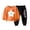 Orange, variant on Qingpeng Kids Unisex Autumn Winter Star Graphic Long Sleeve Crewneck Top Elastic Waist Pants Matching Outfit Set for Kids